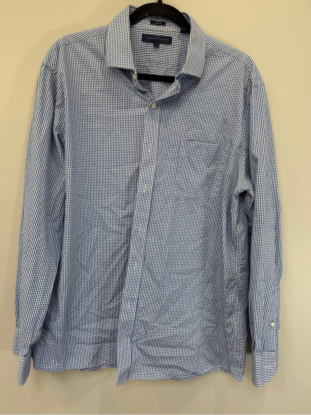 Tommy Hilfiger Light Blue Micro Gingham Dress Shirt